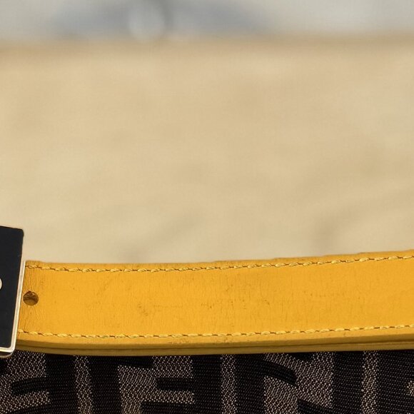 Authentic Fendi Zucca Tobacco Large Hobo Bag with Yellow Handle - Pre-Loved - Picture 5 of 16